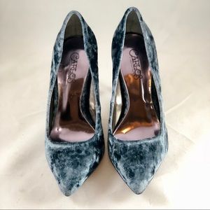 Carlos Santana Velvet Pointed-toe Heels